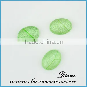 Round 14mm Small Natural Real Leaf Resin Cabochon Pendant thumbnail-3