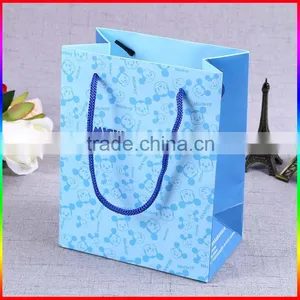 Mickey Mouse Ligh Blue Paper Bag With Blue Handle Rope thumbnail-1
