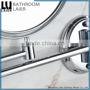 Direct Marketing Factory Round Desgin Brass Chrome Finishing Double Face Bathroom Accessories Wall Mounted Bathroom Mirror thumbnail-3
