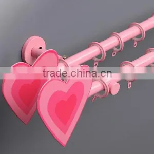 Heart Shape Pink Finial Double Pole Kids Curtain Rod thumbnail-1