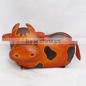 Handmade Leather Large Cow Coin Purse thumbnail-2