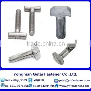 T Shape Bolts With Type1,2,3, DIN933/931 H.D.G / Galvanized With Black /yellow Zinc Plated/blue White thumbnail-2