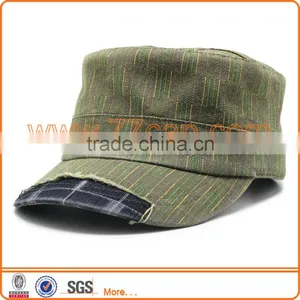 100% Cotton Distress Rips Military Cap thumbnail-1