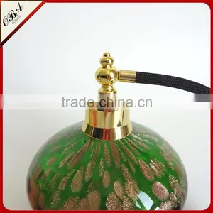 Mouth Blown Golden Spot Deco Glass Air Bag Perfume Bottles / 100ml Green Perfume Spray Packaging Gasbag Spray Pump thumbnail-3