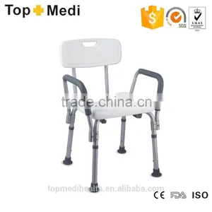 Aluminum Adjustable Plastic Elderly Bath Seat Shower Chair for Disable thumbnail-1