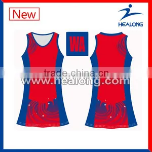 High Quality Sublimation Netball Uniforms Women Bodysuit thumbnail-5