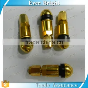 Auto Valve Vehicles Tubeless Plug in Wheel Valve Cap Gold Tone 4PCS thumbnail-5