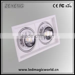 Full Set 20W*2pcs Double LED Cob Grille Ceiling Spotlight, 40w Cob Led Downlight, Two Heads Led Rectangular Downlight thumbnail-1