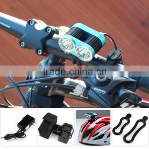 Dark Night K2C Bicycle Accessories Light 2 x XML-T6 LED Aluminum Bike Headlights Taillight Lamp - 2400LM 3 Modes 7000K thumbnail-1