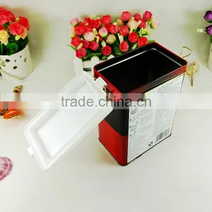 Coffee Tea Packaging Rectangular Plastic Lid Tin Case thumbnail-4