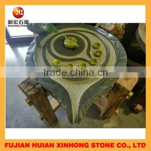 Natural Round Granite Gongfu Tea Tray for Decoration thumbnail-1