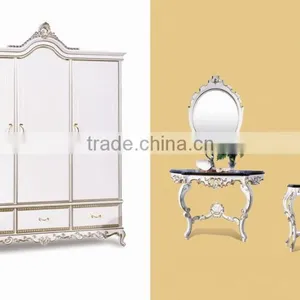 Bisini Royal Wardrobe Furniture, Luxury 3 Door Solid Wood Wardrobe Bedroom Furniture, White Bedroom Wardrobe thumbnail-1