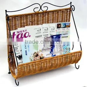Floor Wicker Magzine Wire Basket thumbnail-1