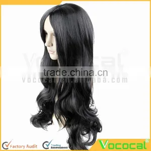 65 cm Cosplay Masquerade Party Halloween Christmas Long Wavy Hair Extensions Wig Black thumbnail-3