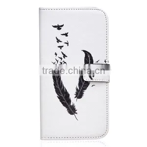 Painting Phone Case Wallet Leather Case Leather Flip Holster for Samsung S7 Edge thumbnail-2