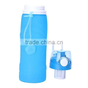 High Quality 700ml BPA Free Silicone Water Bottle Portable,Amazon Best Selling Food Grade Water Bottle Wholseale thumbnail-4