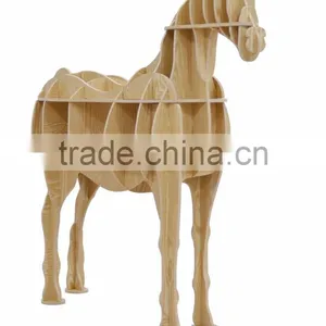 Puzzle Wood Craft Horse Table Book Shelves Creative Animal Furniture thumbnail-3