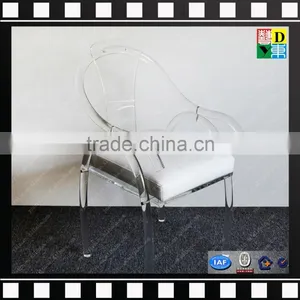 Luxury Acrylic Office Chair Clear Acrylic Arm-chair Wholesale PMMA Ghost Chair From Shenzhen Yidong thumbnail-1