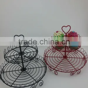 Powder Coated 2-tier Round Shape Wire Cupcake Stand /cupcake Holders thumbnail-3