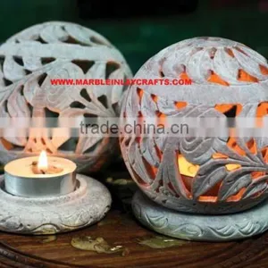 Gorgeous Soapstone Tea Light Candle Holder, Lamp, Stand thumbnail-1