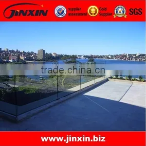 JINXIN Stainless Steel Shoe Base Glass Rails_U Shaped Channel Frameless Glass Balustrade thumbnail-3