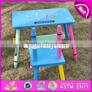 2017 New Design Kindergarten Wooden Table and Chairs for Toddlers W08G217 thumbnail-2
