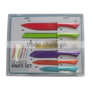 6pcs Colorful Kitchen Knife Set With Blade Covers thumbnail-1