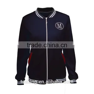 Ladies College Jacket Ladies Embroidery Baseball Jacket thumbnail-5