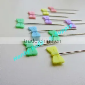 Wholesale 40mm Length Assorted Colors Plastic Bowknot Head Stick Pins for Blocking thumbnail-1