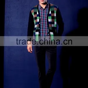 Mens High Quality Jacquard Cardigan thumbnail-3