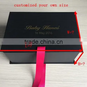Square Gold Hot Stamping Black Gift Box Packaging the Gift Box With a Envelope thumbnail-4