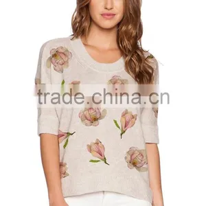Digital Printing Knitted Pullovers Womens Cardigan Sweater thumbnail-4