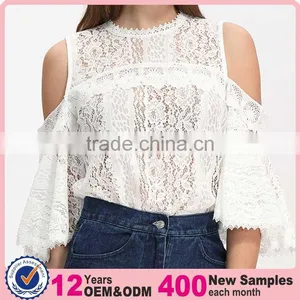 2017 Ladies Summer Casual White Blouse & Top thumbnail-1