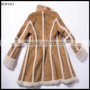 2017 New Fashion Thick Loose Yellow Imitation Fur Coat Women thumbnail-5