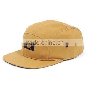 Zipper Pocket Hidden Blank Cotton Khaki 5 Panel Hats thumbnail-2