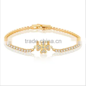 Eco-friendly Copper 18K Gold Plating Crystal Bracelet for Young Lady thumbnail-1