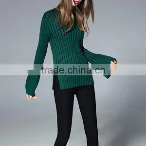Maxnegio New Fashion Lotus Leaf Sleeves Korean Style Woolen Sweater Designs for Ladies thumbnail-2