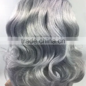 MGOO Stock Human Hair Short Bob Lace Front Wig Water Wave Short Women Wig For Middle Age thumbnail-4