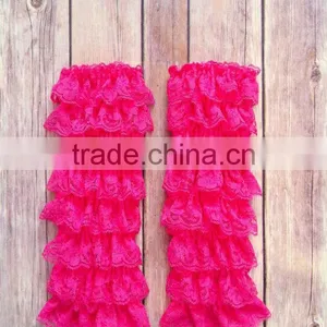Cute Baby Girls Pink Leg Warmers Ruffle Tulle Baby Girls Lace Legging Warmers thumbnail-5