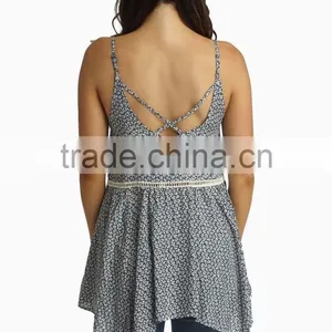 Floral Print Delicate Layered Tank Top Wholesale Bohemian Women Top thumbnail-4