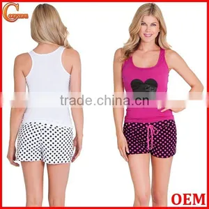 Comfortable Heart Polka Dot Print Pajama Fashion Pajama Set thumbnail-1