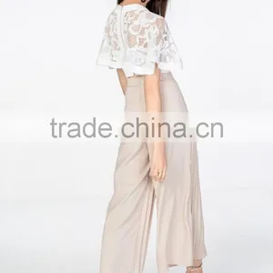 China Suppliers Women Wide Leg Pleated Pants thumbnail-2
