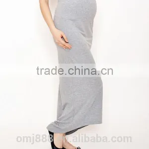 Plus Size Women Plain Long Maxi Maternity Skirt thumbnail-2