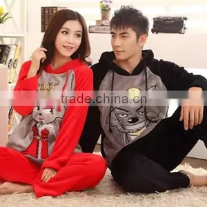 2015 Wholesale Mink Cashmere Couple Winter Pajama Set thumbnail-2