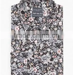 Hot Design for Man Grey Floral Shirts Mens Dress Shirts thumbnail-1