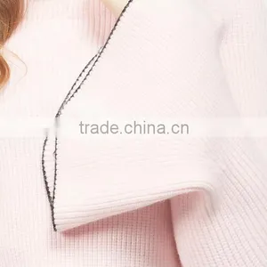 Winter New Fashion Wide Cuff Knitted Crewneck 100% Cotton Sweater With Wholesale Peice thumbnail-5