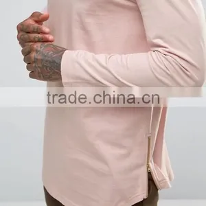 Guangzhou Shandao OEM Wholesaler Casual Summer Plain Dyed 200g 80% Cotton 20% Polyester Custom Long T Shirts thumbnail-4