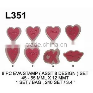 L351 8 PC EVA STAMP (ASST 8 DESIGN) SET thumbnail-1