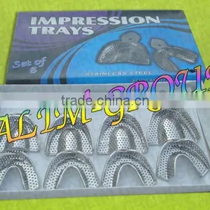08 Pcs Dental Impression Trays Perforatted Instruments thumbnail-1
