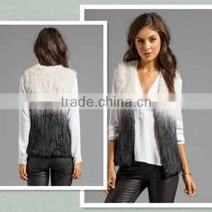 YR554 Fashion Women Short Style 1*1 Knit Rabbit Fur Vest Wholesale and Retail All Accept~Degrade~~ thumbnail-1